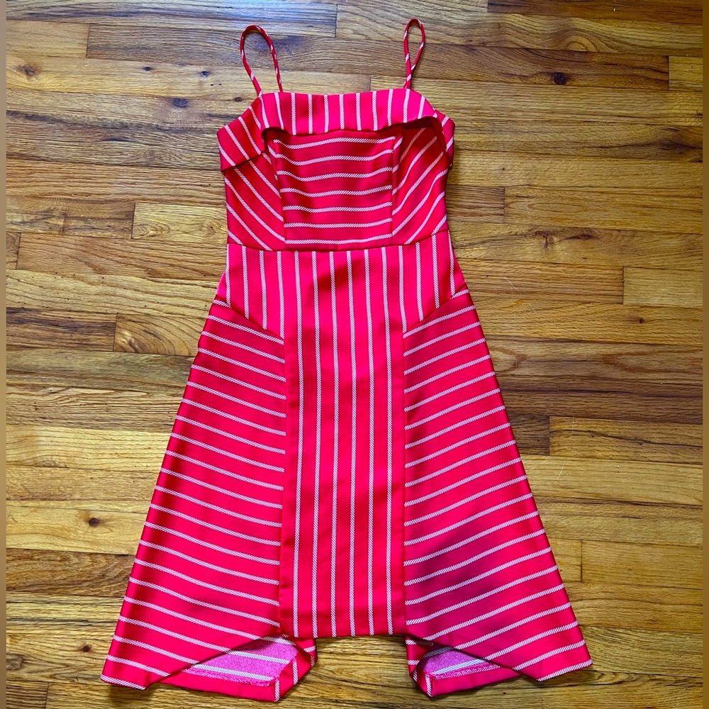 A-line high-low flare midi dress